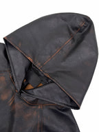 2026 new model Triangle Brand vintage hooded over-the-shoulder leather jacket (25240-D50)