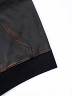 2026 new model Triangle Brand vintage hooded over-the-shoulder leather jacket (25240-D50)