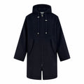 2026 New Style Way Leather Label Hooded Long Coat (25393-D40)