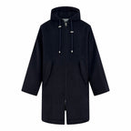2026 New Style Way Leather Label Hooded Long Coat (25393-D40)