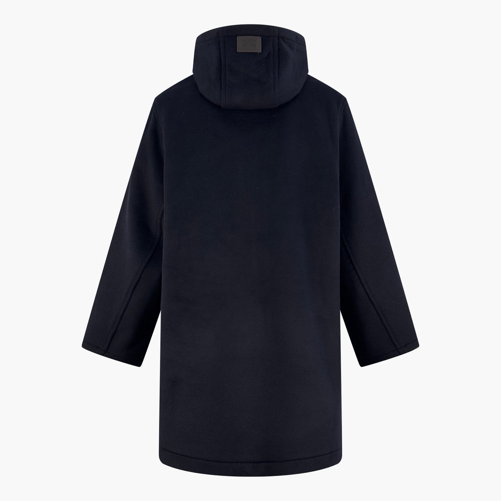 2026 New Style Way Leather Label Hooded Long Coat (25393-D40)