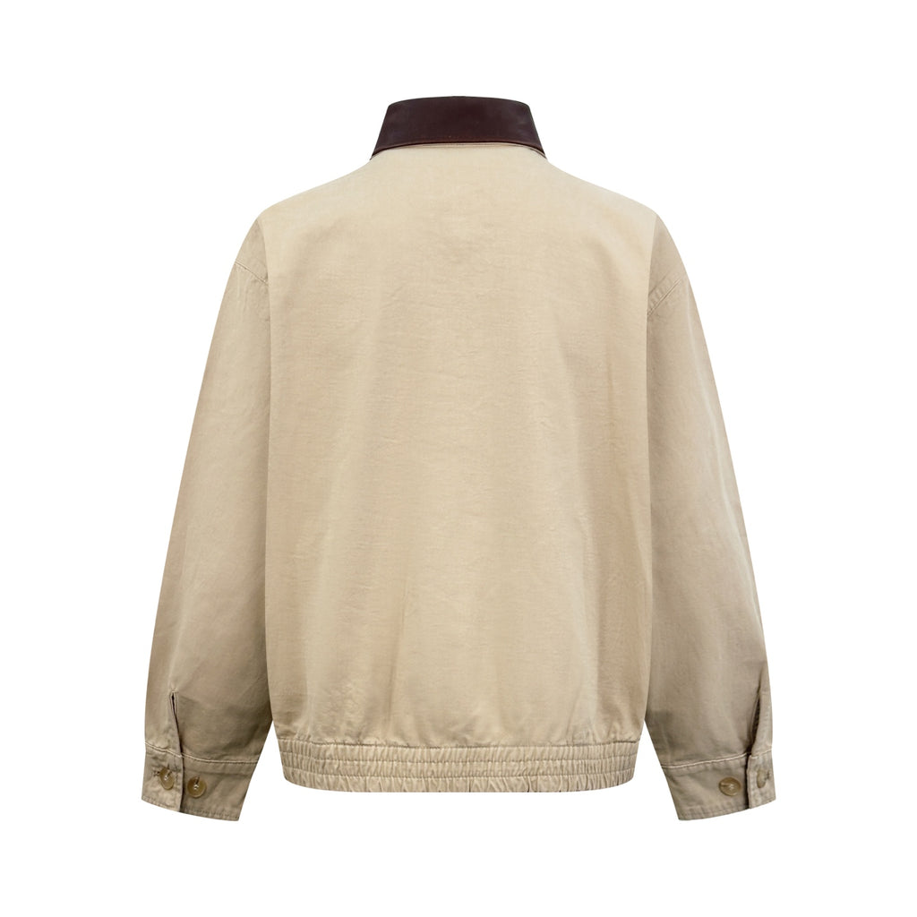 2026 New Model Triangle Brand Embroidered Leather Zipper Coat (BB870-C15)