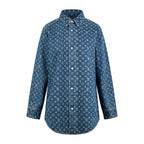 2026 Women's LY Label Full Print Denim Shirt (EE448)