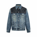 2026 New Model Triangle Brand Leather Denim Jacket (25278-C65)