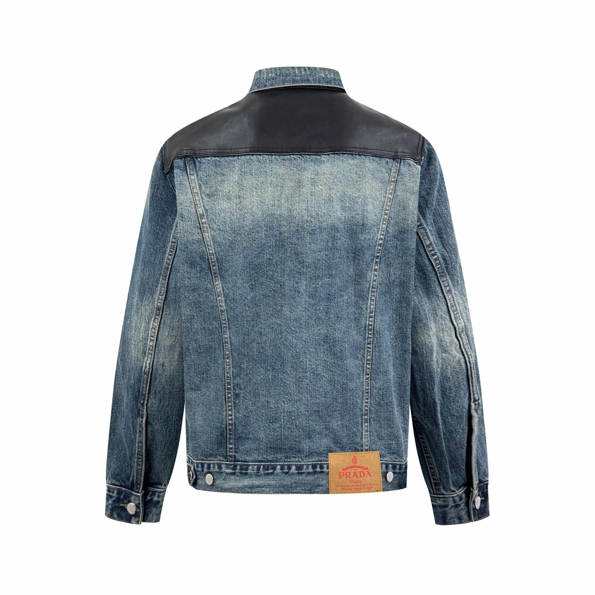 2026 New Model Triangle Brand Leather Denim Jacket (25278-C65)