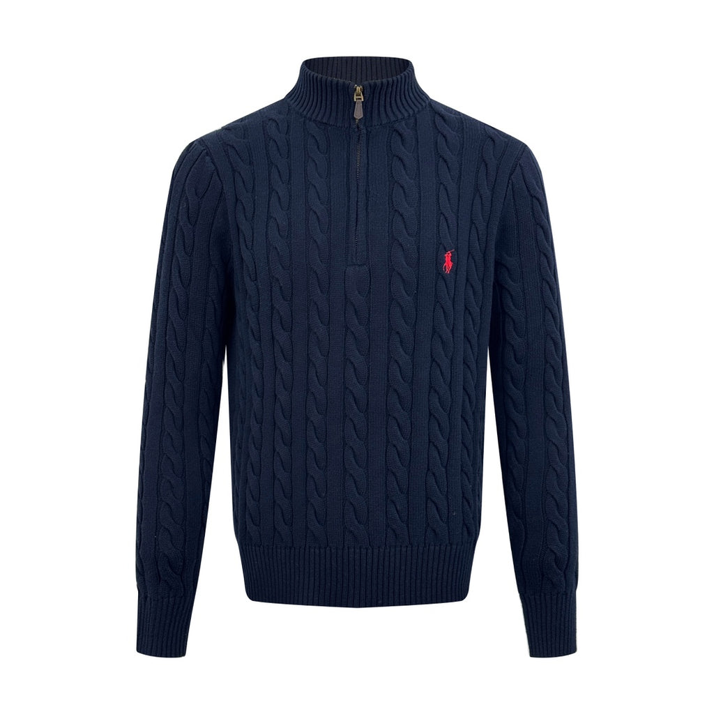2026 New RL Decorative Knot Zip Knit Sweater (25274-B30)