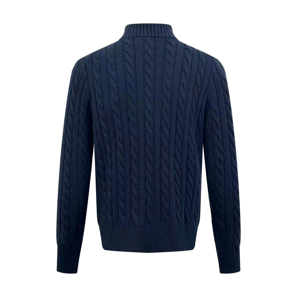 2026 New RL Decorative Knot Zip Knit Sweater (25274-B30)