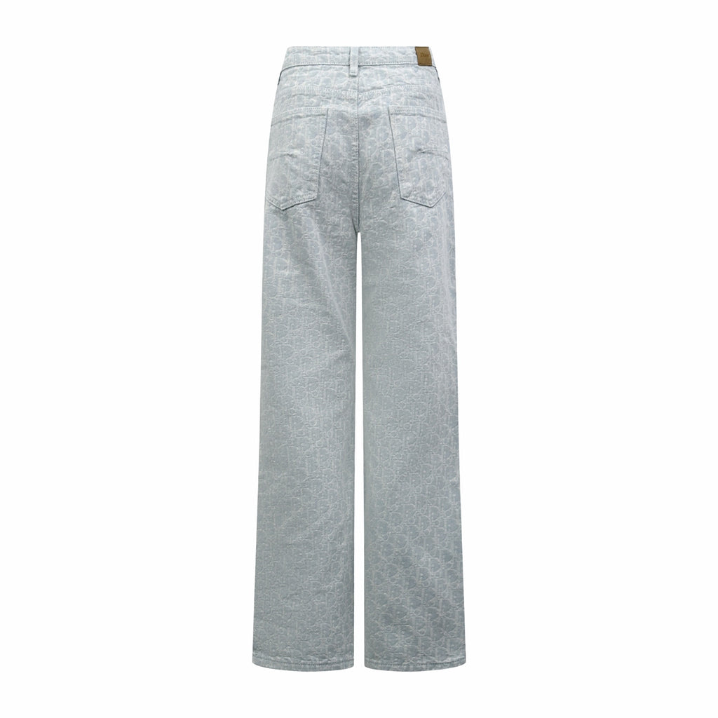 2026 Women's CD Full-Print Lettered Denim Pants (DD174)