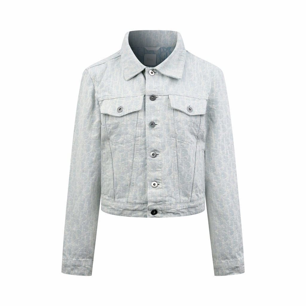 2026 Women's CD Full-Print Lettered Denim Jacket (DD167)