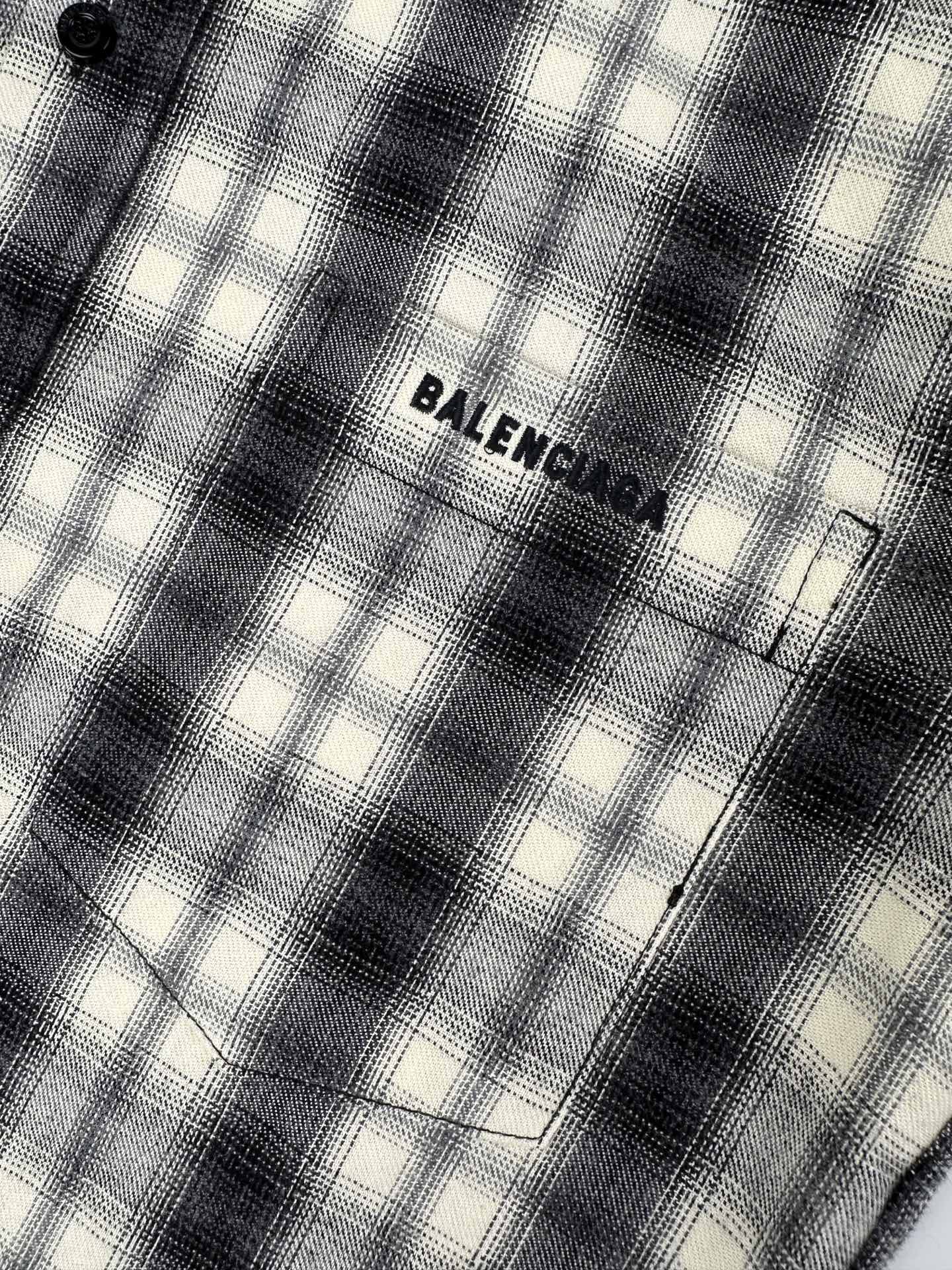2026 new model Balen logo check shirt (AA685-B30)