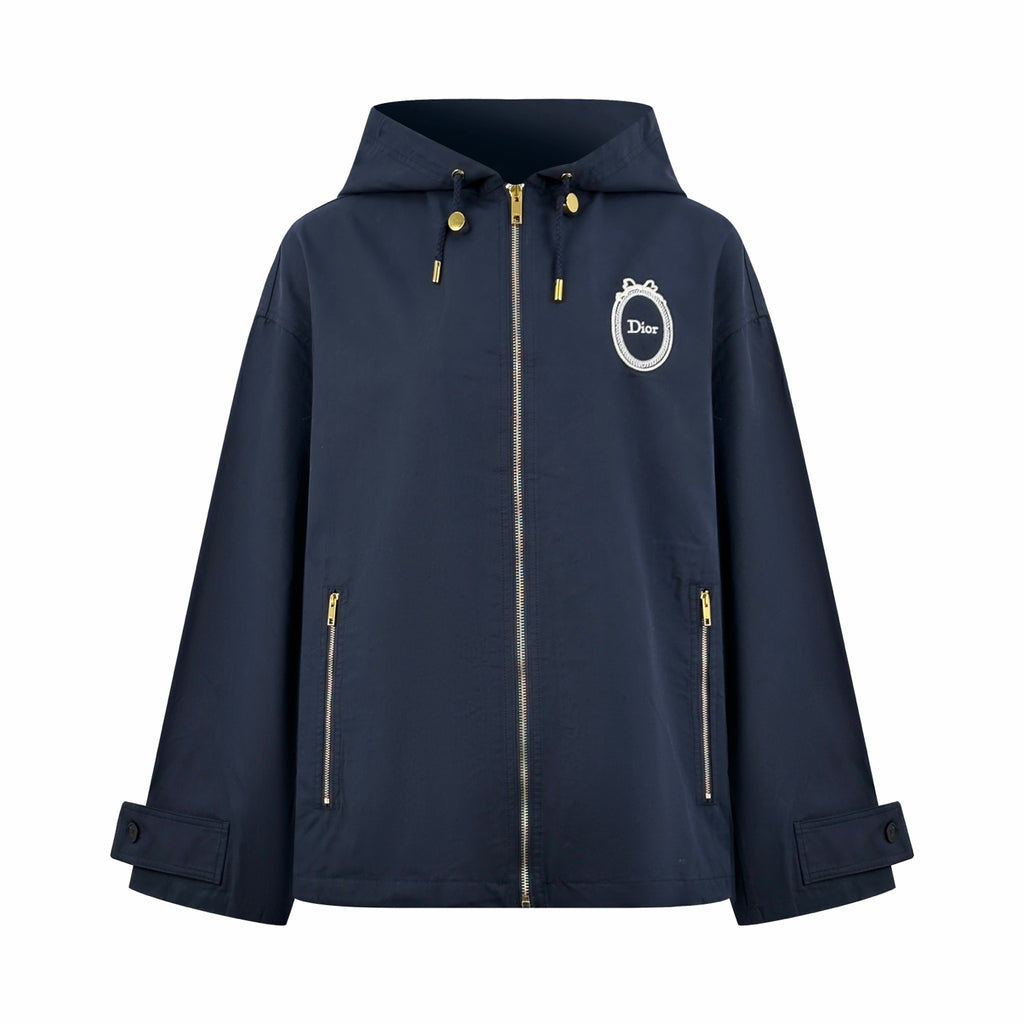 2026 Women's CD Embroidered Hooded Jacket (DD173)