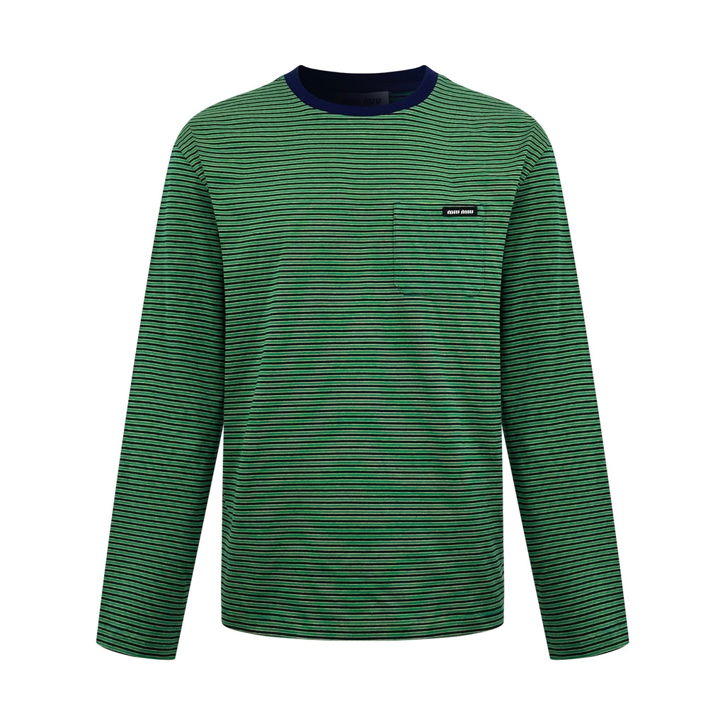 2026 New Model MM Logo Striped Long-Sleeved Shirt (CC7016-A70)