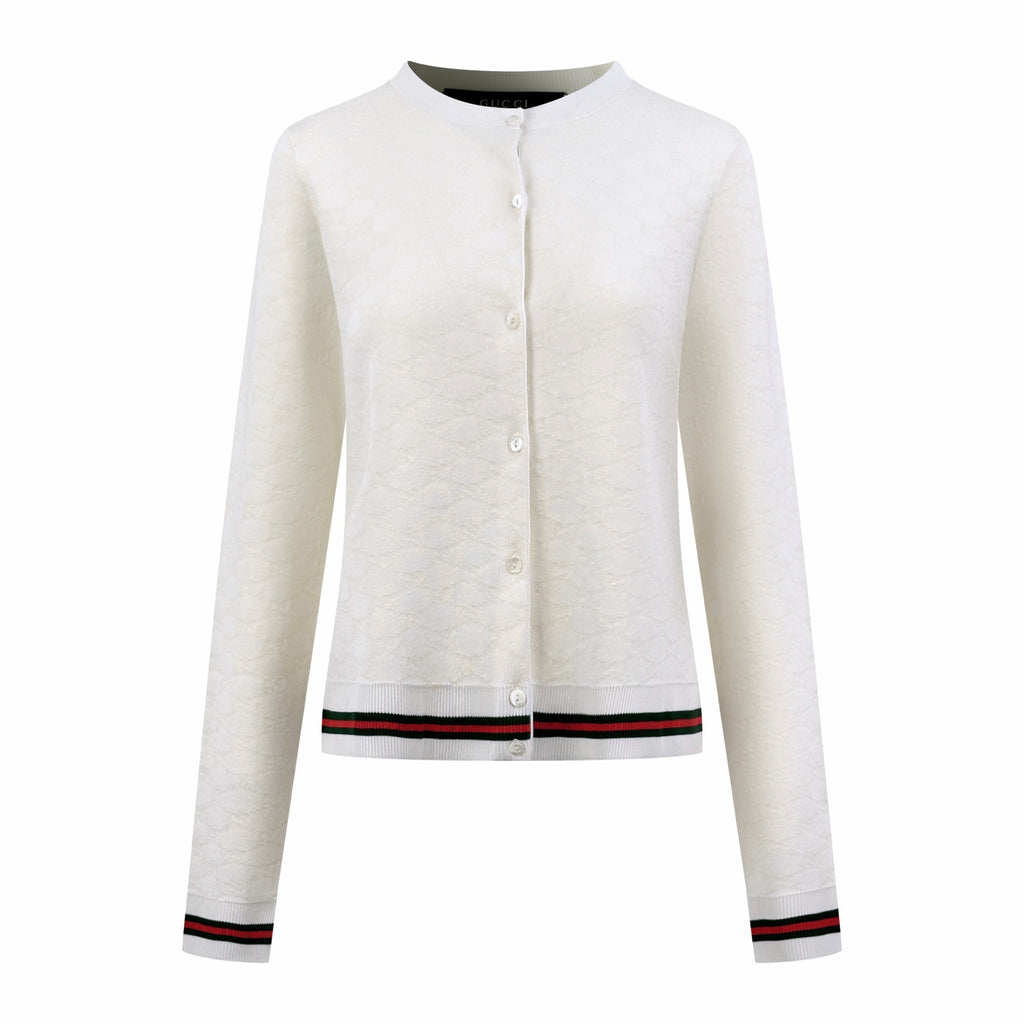 2026 Women's GU Full-Print Jacquard Sweater Blazer (DD183)
