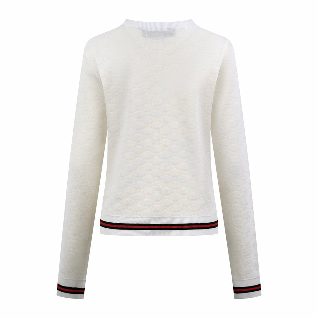 2026 Women's GU Full-Print Jacquard Sweater Blazer (DD183)