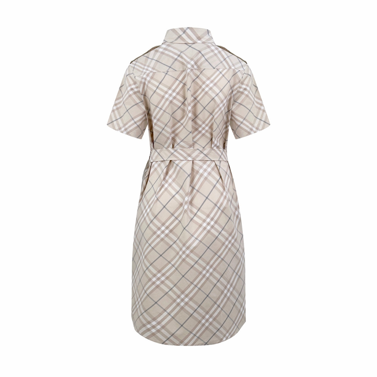 2026 Women's BBR Embroidered Checkered Shirt-style Dress (DD180)