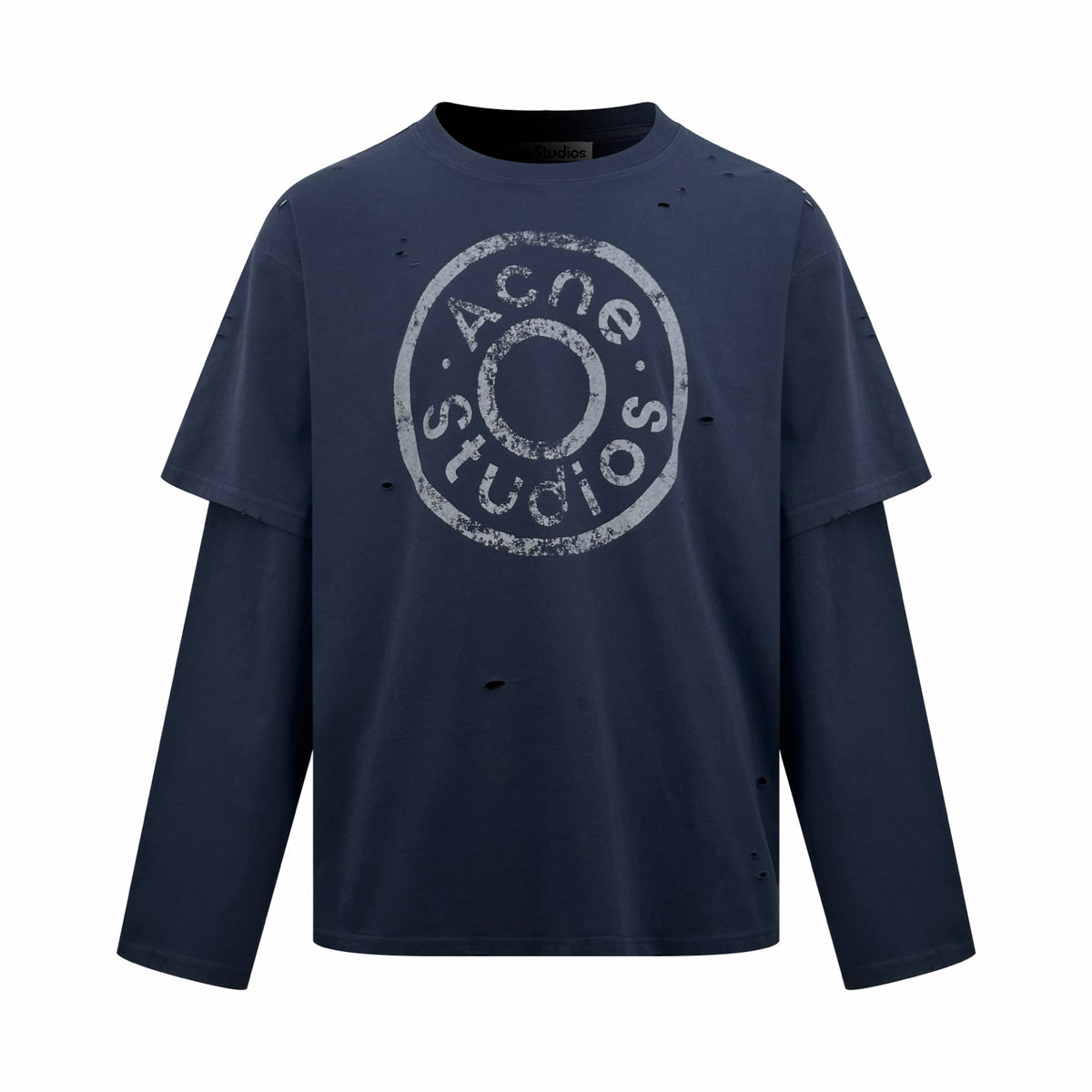 2026 Women's Acn Vintage Logo Fake Two-Piece Long-Sleeved (FF836)