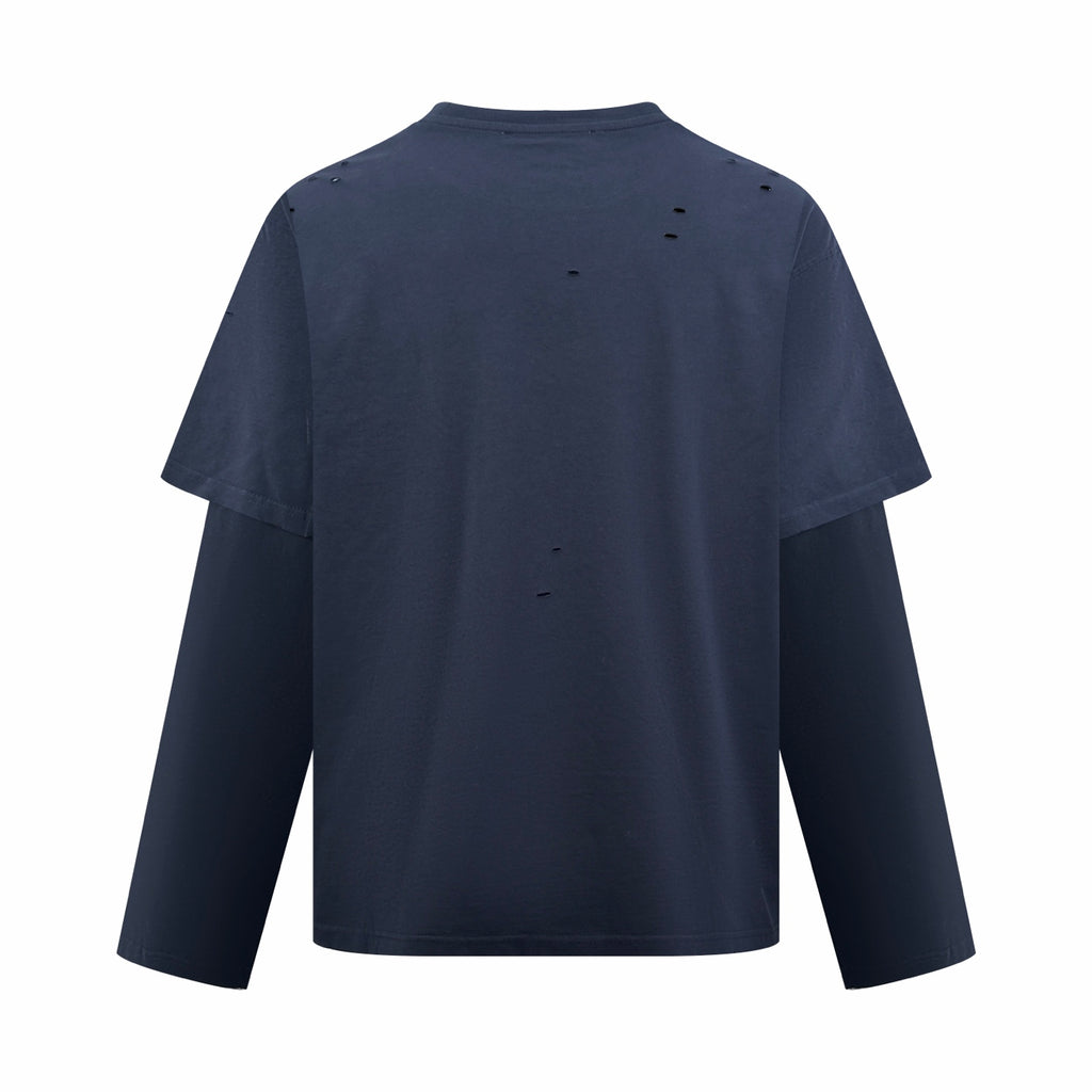 2026 Women's Acn Vintage Logo Fake Two-Piece Long-Sleeved (FF836)