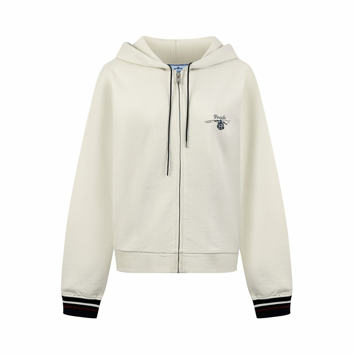 2026 Women's Triangle Brand Printed Hooded Zip-Up Coat (FF772)