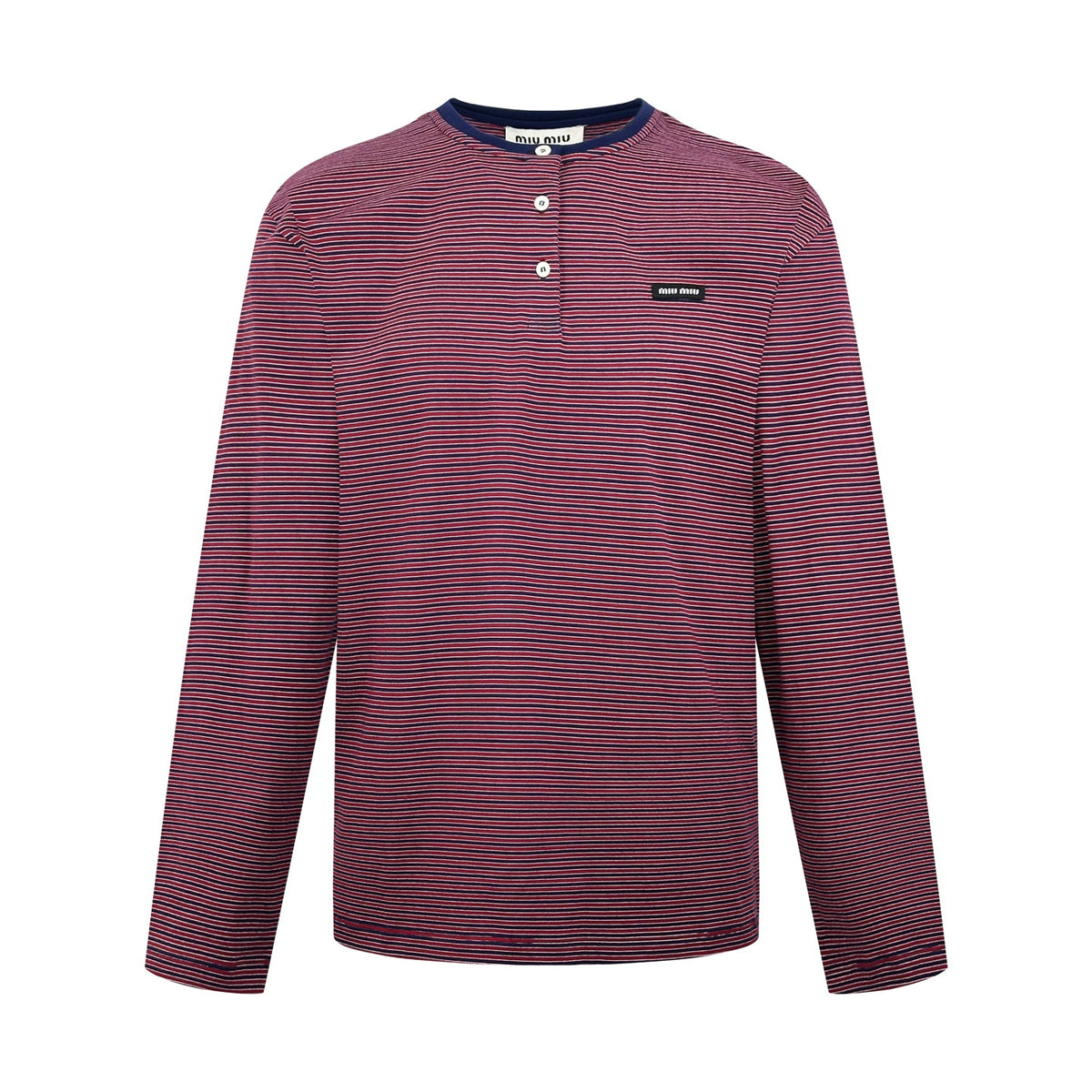 2026 New Model MM Logo Striped Henry Collar Long Sleeve (CC7017-A75)