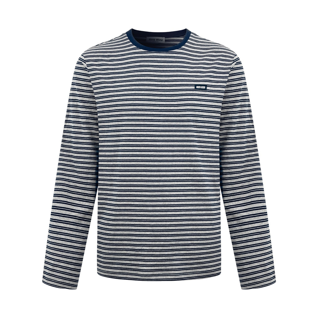 2026 New Model MM Logo Striped Long-Sleeved Shirt (CC7044-A70)