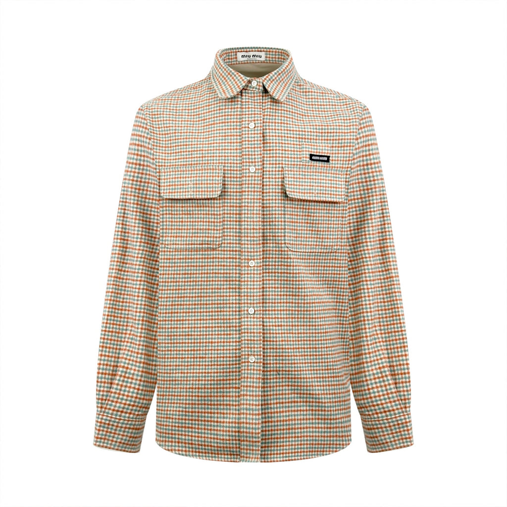 2026 new MM logo checked shirt jacket (CC7036-B70)