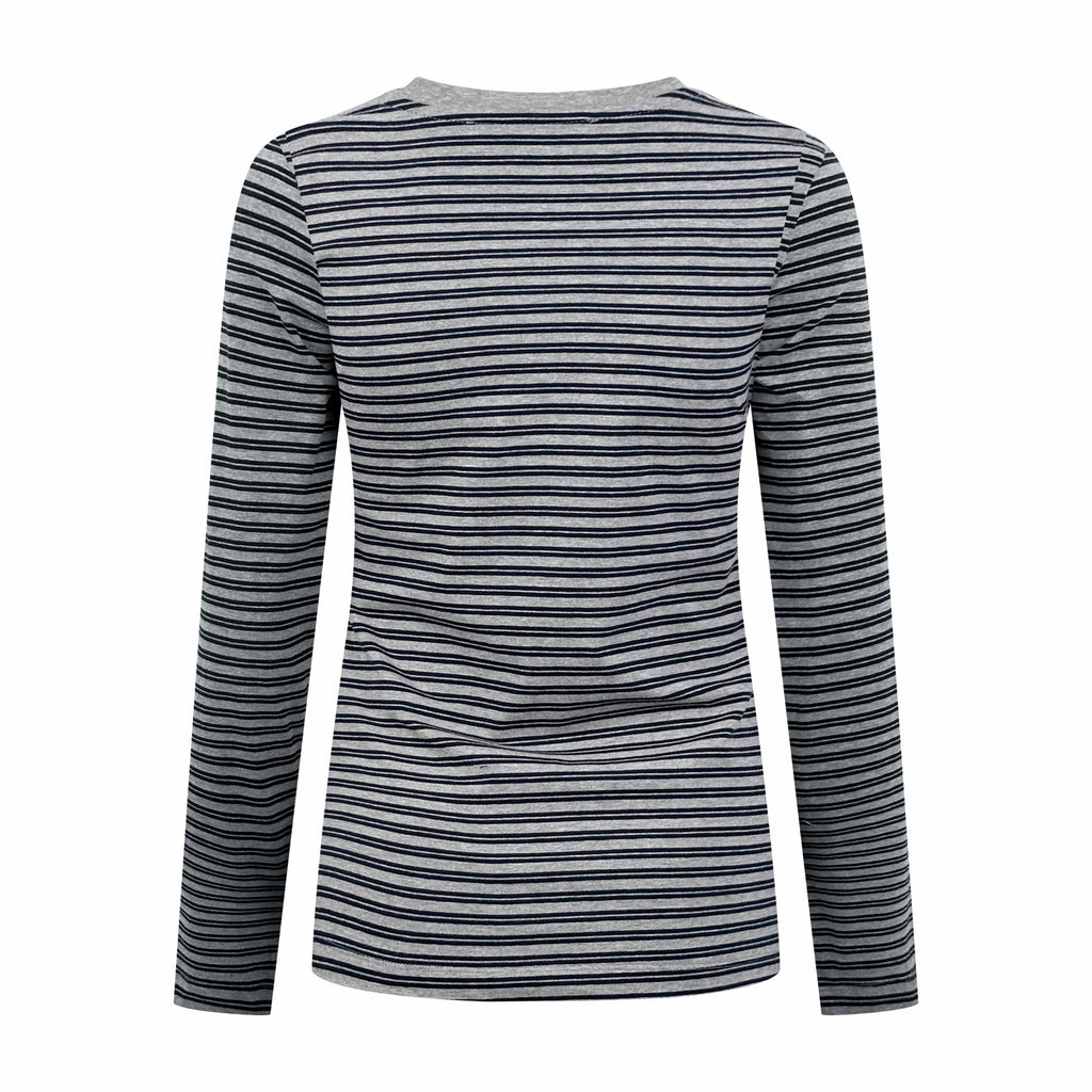 2026 Women's MM Logo Striped Long-Sleeved (FF844)