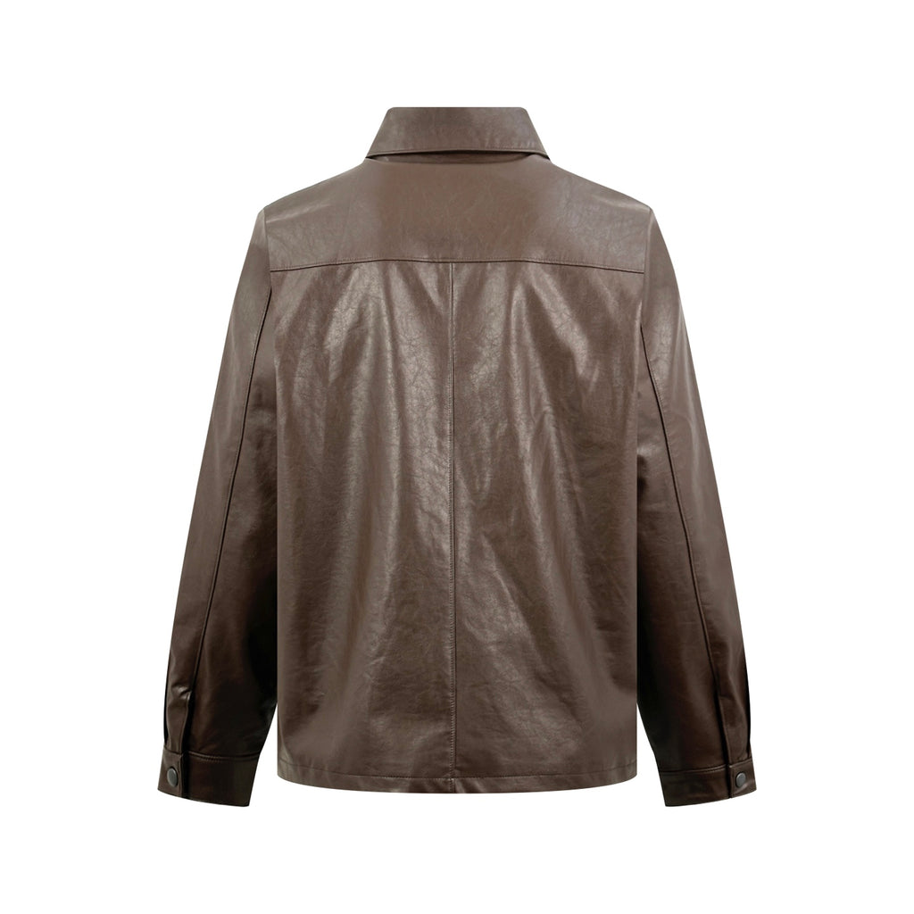2026 New Model Triangle Brand Single Button Leather Jacket (CC7043-C05)