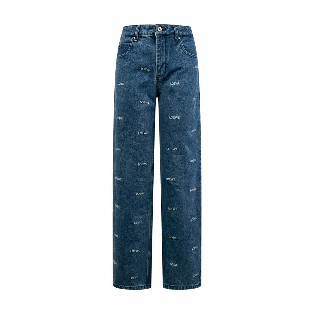 2026 Women's Way Denim Pants with Embroidered Logo (EE455)
