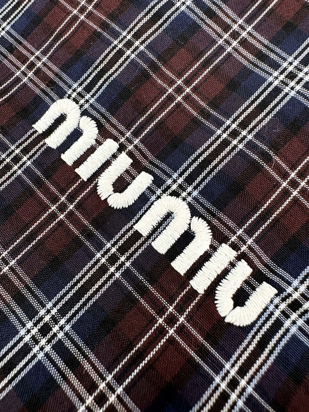 2026 Women's MM Logo Checkered Long-Sleeved Dress (FF848)