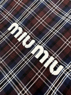 2026 Women's MM Logo Checkered Long-Sleeved Dress (FF848)
