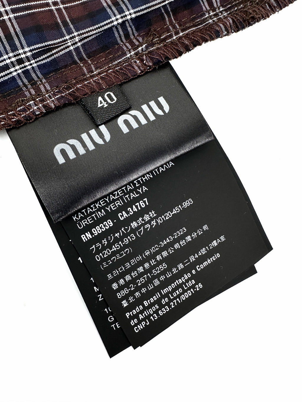 2026 Women's MM Logo Checkered Long-Sleeved Dress (FF848)