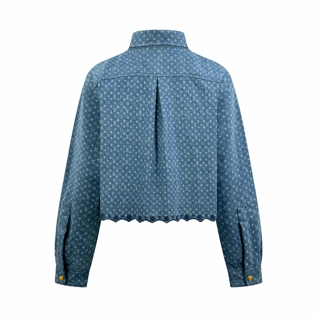 2026 Women's LY Label Full Print Denim Short Shirt (EE454)