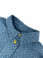 2026 Women's LY Label Full Print Denim Short Shirt (EE454)