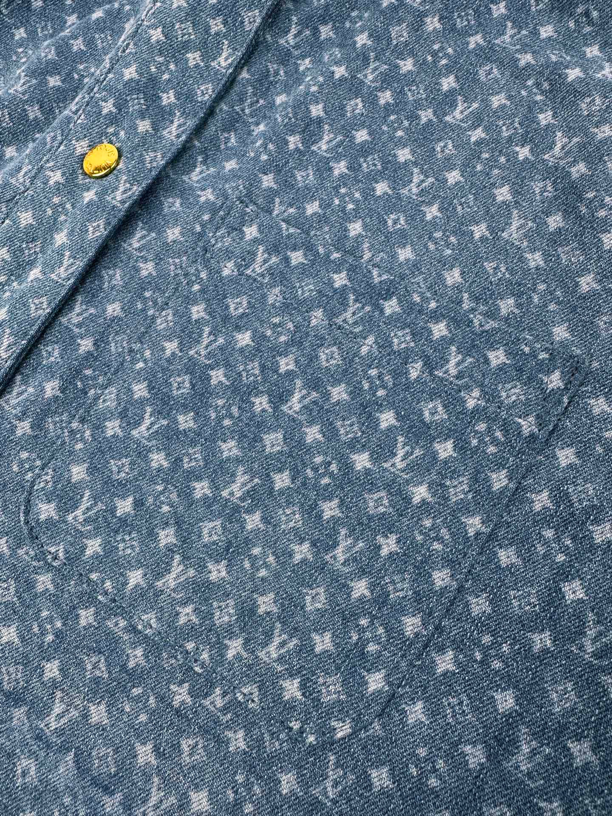 2026 Women's LY Label Full Print Denim Short Shirt (EE454)