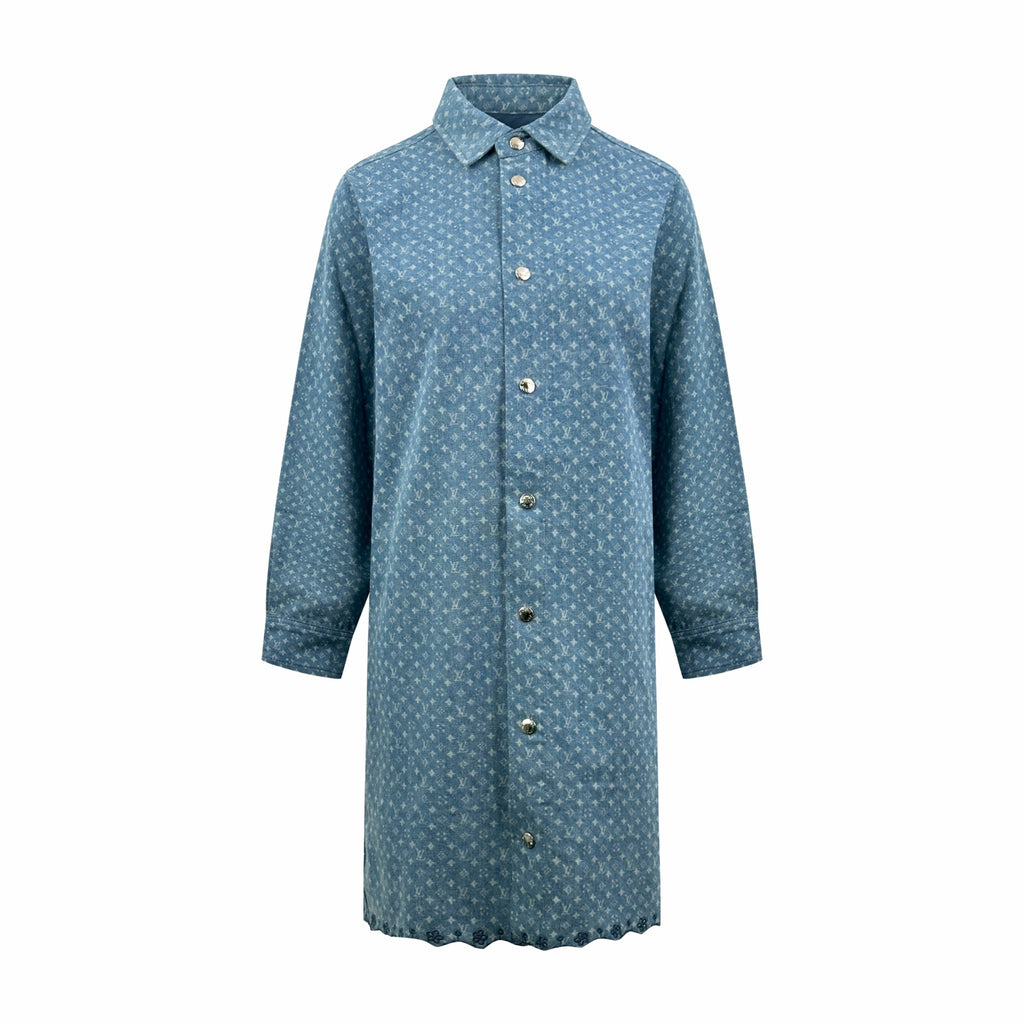 2026 Women's LY Label Full Print Denim Dress (EE451)