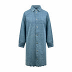 2026 Women's LY Label Full Print Denim Dress (EE451)