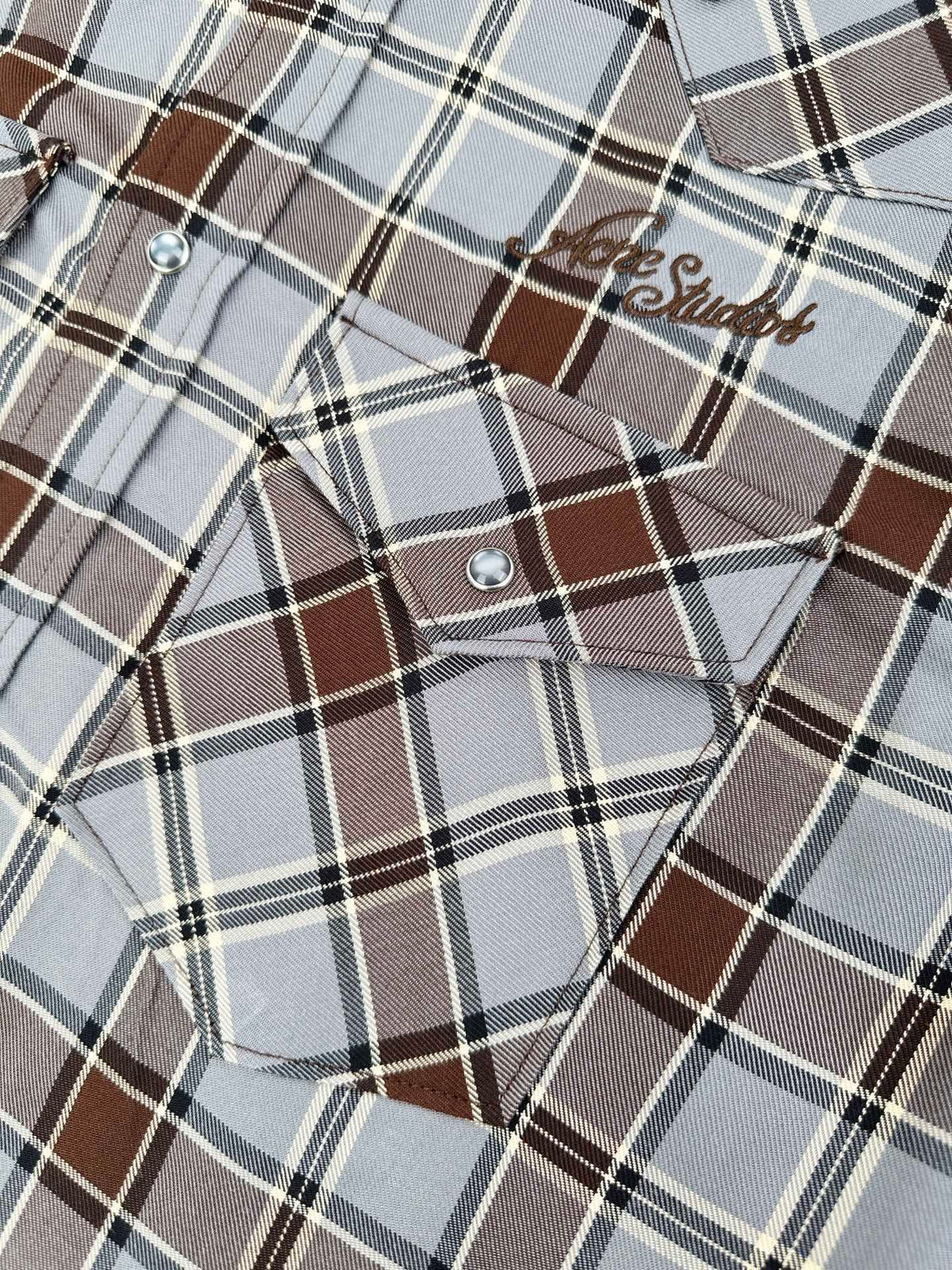2026 New Model Acn Logo Embroidered Checkered Shirt (CC7026-B60)