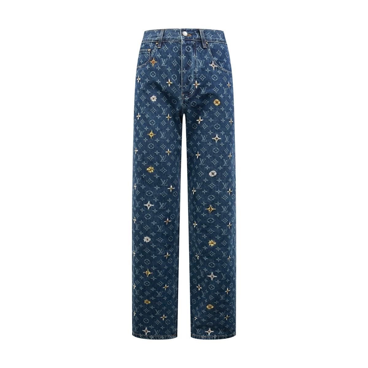 2026 New Model LY Full Embroidery Printed Denim Pants (BB909-C80)