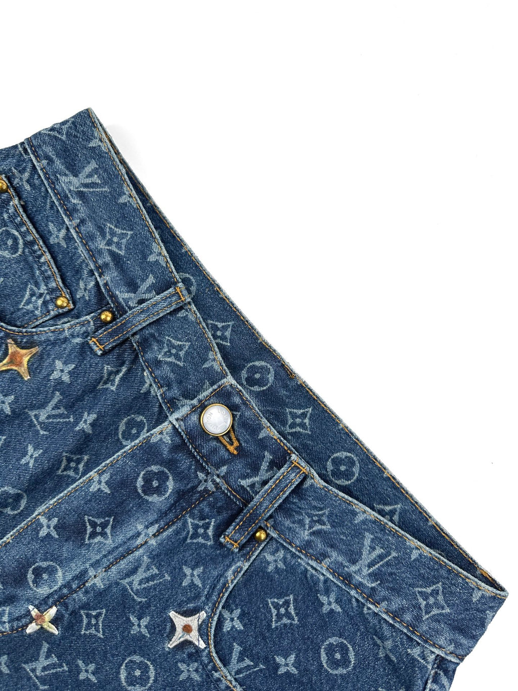 2026 New Model LY Full Embroidery Printed Denim Pants (BB909-C80)