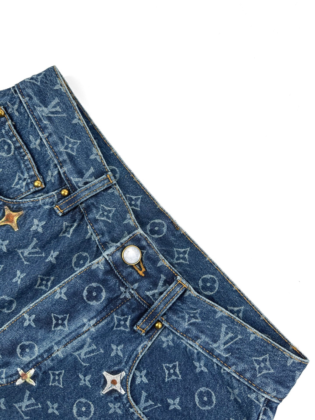 2026 New Model LY Full Embroidery Printed Denim Pants (BB909-C80)