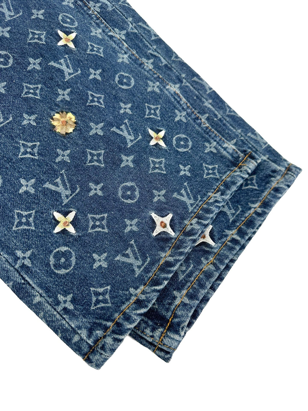 2026 New Model LY Full Embroidery Printed Denim Pants (BB909-C80)