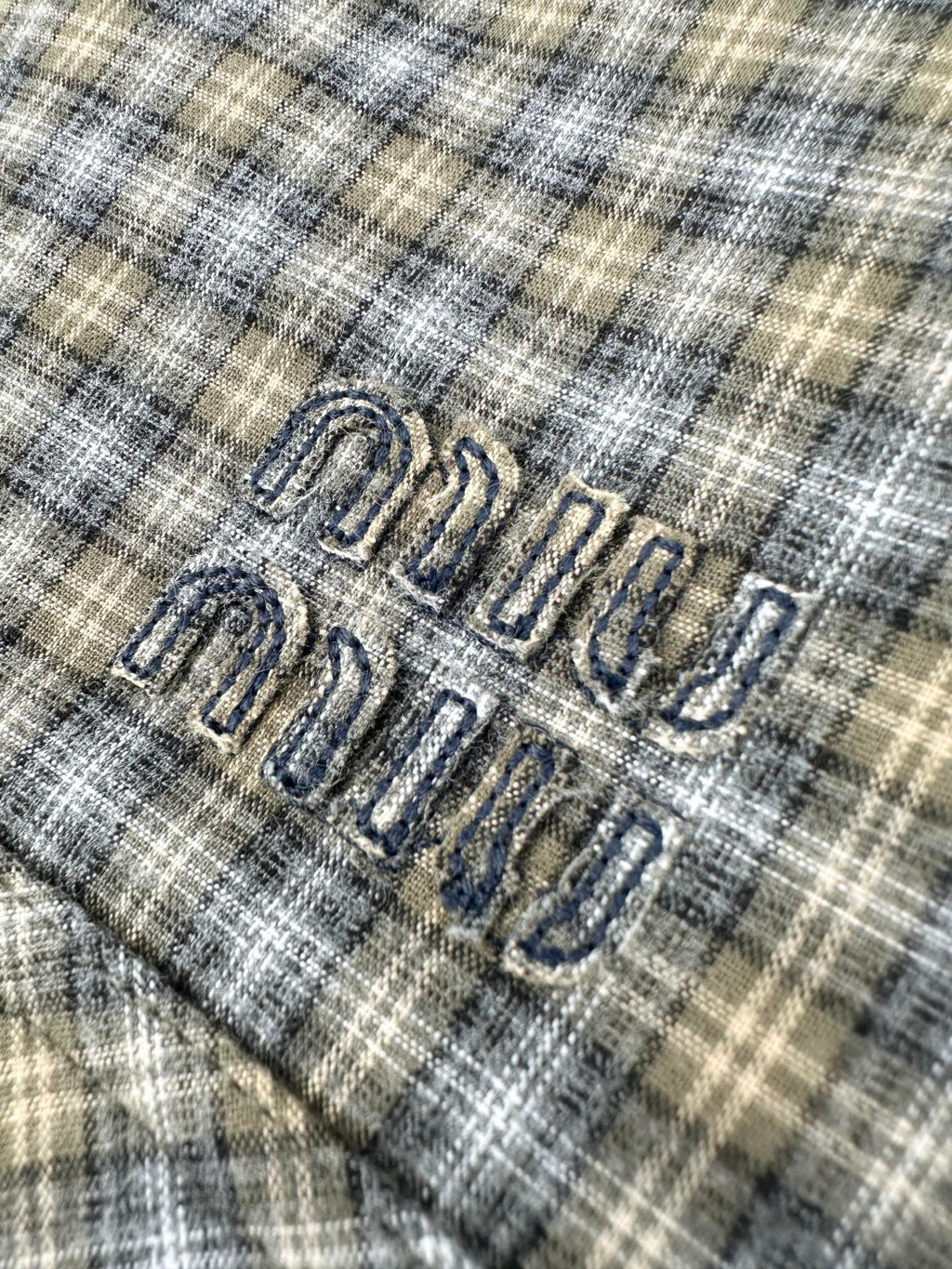 2026 Women's MM Logo Check Pencil Skirt (FF841)
