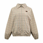 2026 Women's MM Logo Embroidered Plaid Coat (FF822)