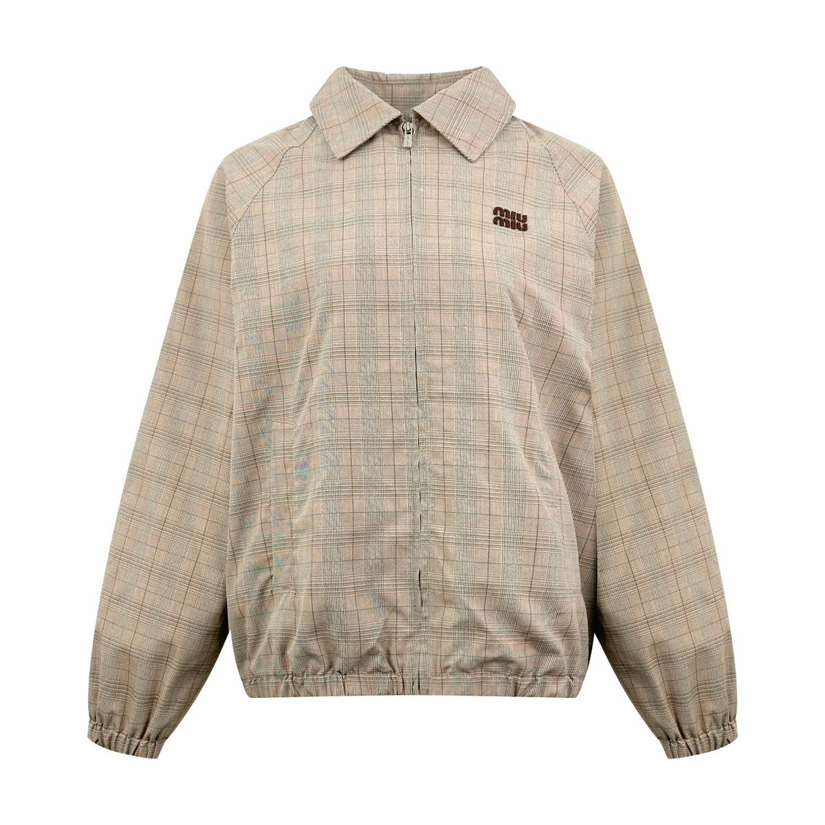 2026 Women's MM Logo Embroidered Plaid Coat (FF822)