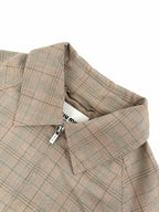 2026 Women's MM Logo Embroidered Plaid Coat (FF822)