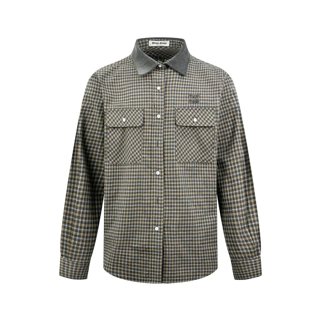 2026 New Model MM Logo Check Pencil Shirt (CC7035-B75)
