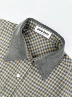 2026 New Model MM Logo Check Pencil Shirt (CC7035-B75)
