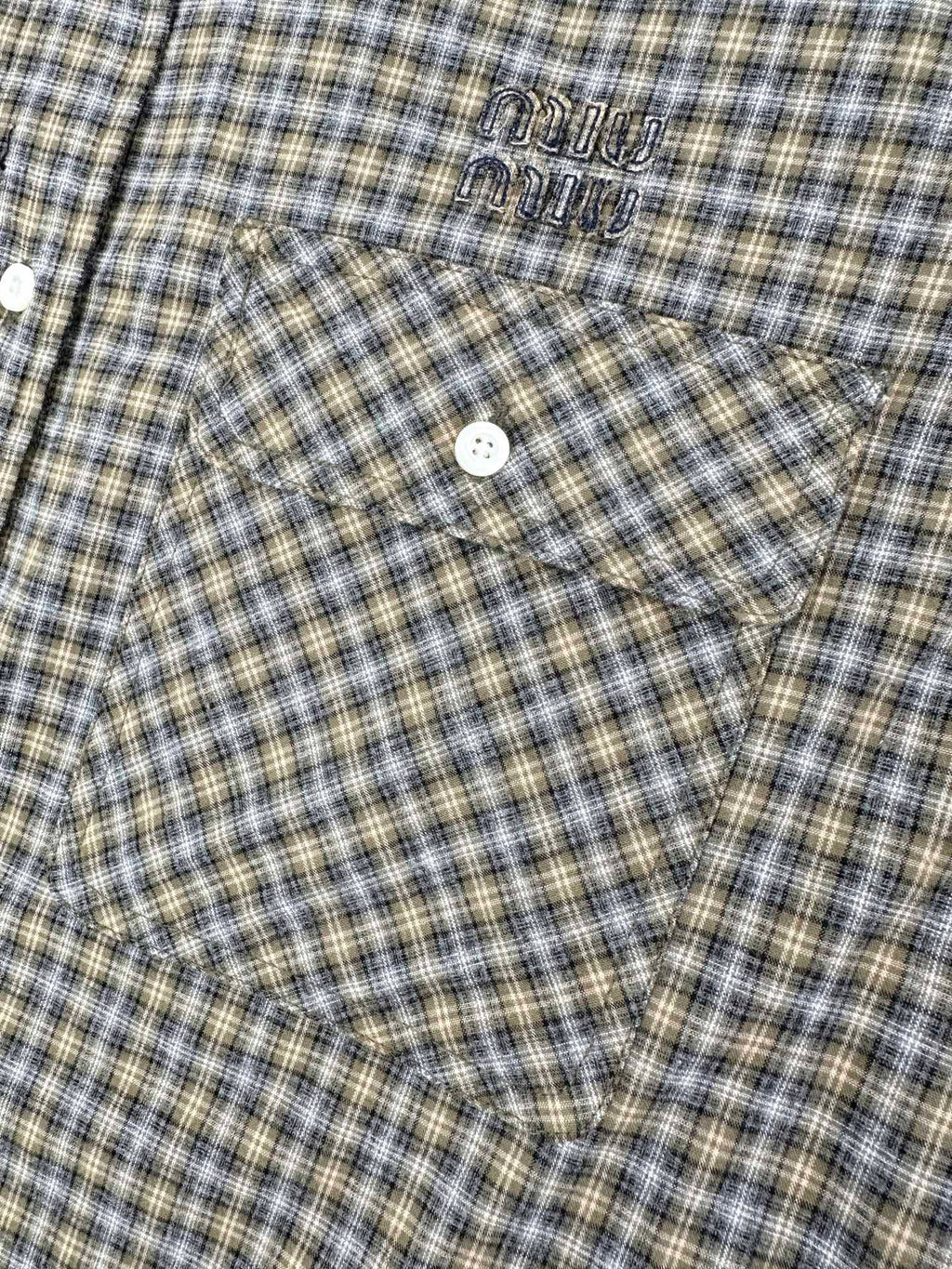 2026 New Model MM Logo Check Pencil Shirt (CC7035-B75)