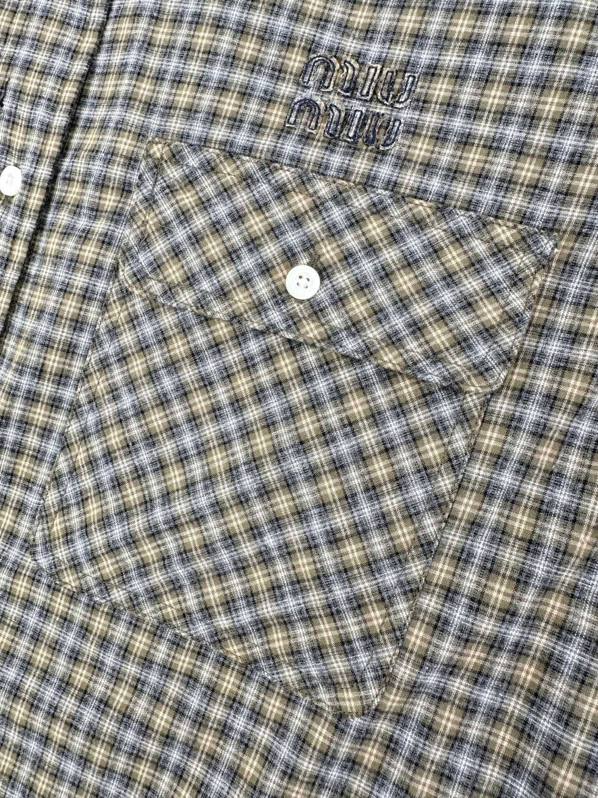 2026 New Model MM Logo Check Pencil Shirt (CC7035-B75)