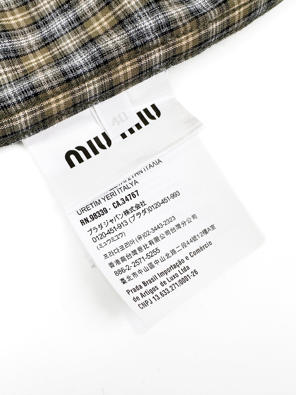 2026 New Model MM Logo Check Pencil Shirt (CC7035-B75)